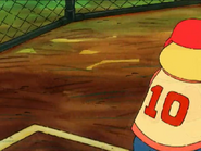 A 10 on Binky's baseball uniform.