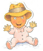 Baby D.W. in Mr. Read's Cowboy Hat