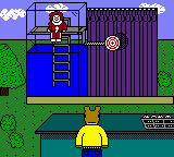 Arthur looking at a dunk tank.