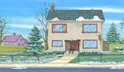 Exterior of house with snow