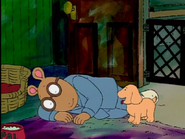 Sleeping with Pal in "Arthur's New Puppy"