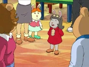 Lucy wearing her formal clothes.