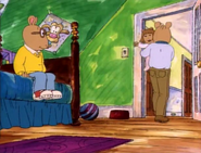 Arthur sees her sister carrying away from his room