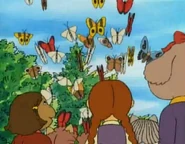 Binky releases the butterflies and moth.