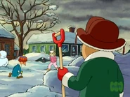 Nancy wearing her Winter clothes.