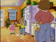 Choking on milk in "D.W. Gets Lost"
