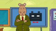 Mr. Ratburn's reaction to Hugo accusing him of being incorrect.