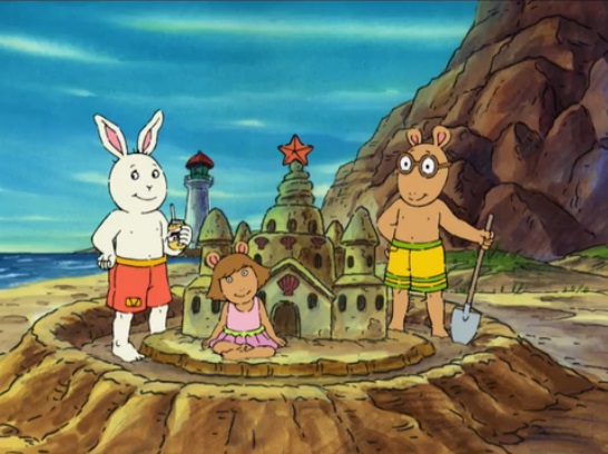 Arthur, D.W., and Buster are spending several days at the beach where they ...