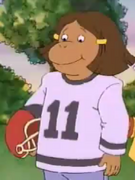 Francine in her football uniform