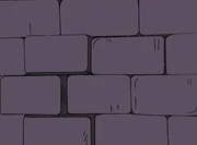 Part of the mansion's brick wall loosens...