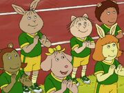 3rd Grade Female Aardvark wearing the new sports uniform.