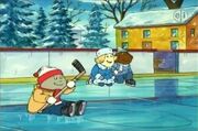 Emily ice skating with her friends.