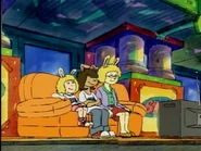 With her family. Note Slink is her brother.