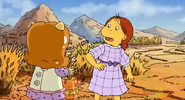 Muffy bumps into Bernadette's butter churn