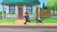 Muffy Runs Away From The Chasing Dog