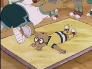 Losing to Binky in a wrestling match in "Arthur's Baby"