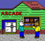 Arthur and Buster at the arcade.
