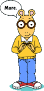 Arthur saying "more" in sign language.