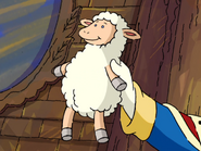 "By the power of this lamb, I order D.W. to clean out all the unicorn stables in the land!"