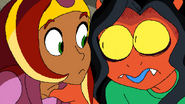 Arzette and Zazie, who's making a creepy stare.