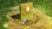 Myne's fresh grave with flowers