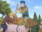 Gunther and his neighbors on Pig Day