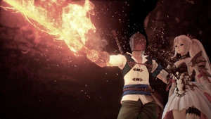 The Blazing Sword being drawn in .