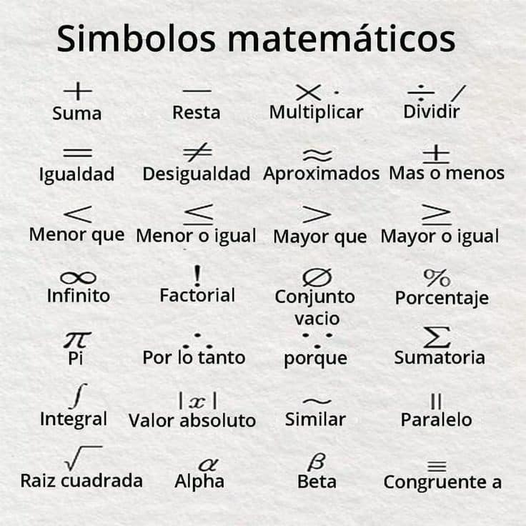 simbolos matematicos