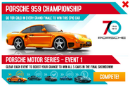 Promo ad for the 959's Championship event as part of the 70th anniversary Motor Series