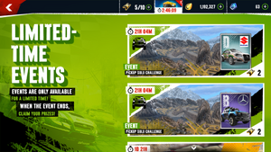 The Limited-Time Events screen with the two daily Solo Challenges