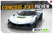 Ad for a promotional video of the Koenigsegg Jesko