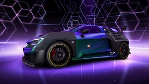 One of the unique camera angles in the completion screen of a blueprint vehicle.