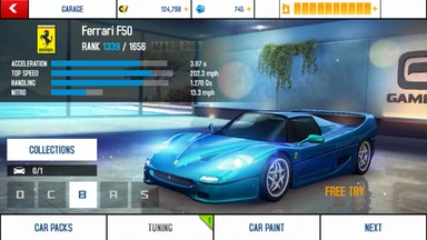 Ferrari F50 base stats