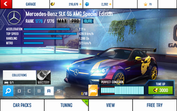 SLK 55 AMG SE stats (MP)