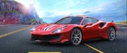 In-game Car Banner for the 488 Pista; location is Patagonia