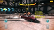 An Audi RS 4 Avant performing a Drifting Knockdown on a Lotus Exige S Coupe in the warehouse.