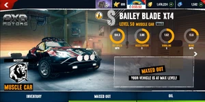 The Bailey Blade XT4 at Maximum Level