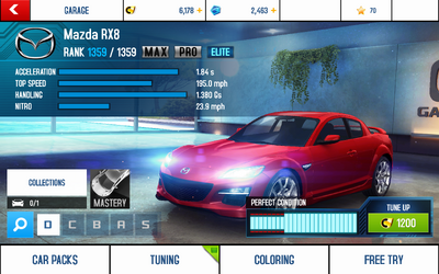 A8 RX-8 stats (MP MPH)