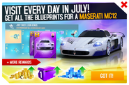 Advert for the MC12's July 2017 and 2018 Daily Bonus