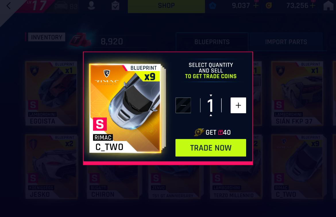 Trade Points – Asphalt 9 Legends Database