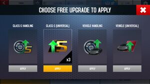 Free Upgrades Choice Screen