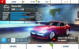 A8 280Z stats (S KMH)