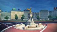 A shot of the Victoria Memorial that is located in front of the in-game version of Buckingham Palace.
