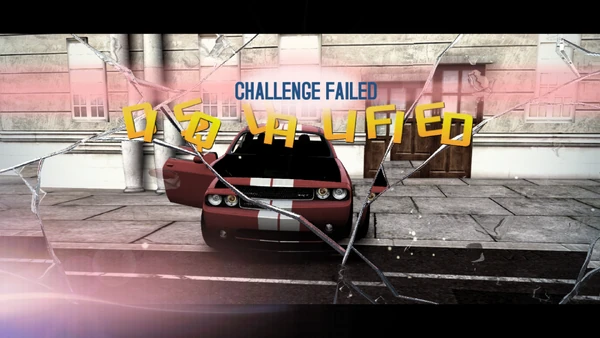 Car Mastery Challenge failed of the SRT 2013 Dodge Challenger SRT8