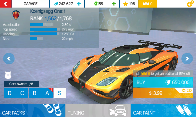 Asphalt 9 Legends, asphalt 7 Heat, koenigsegg One1, asphalt 8