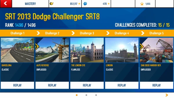 Challenge selection Screen