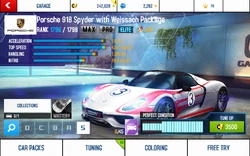 Porsche 918 Spyder with Weissach Package (stats) | Asphalt Wiki