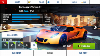 Hennessey Venom GT base stats and price