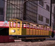 The yellow tram