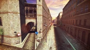 A shot of one of Barcelona's narrow streets.